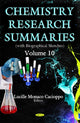 Book cover of: Chemistry Research Summaries.. By: Lucille Monaco Cacioppo