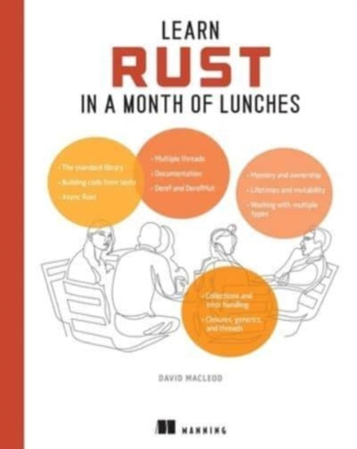 Book cover of: Learn Rust in a Month of Lunches. By: MACLEOD, DAVID