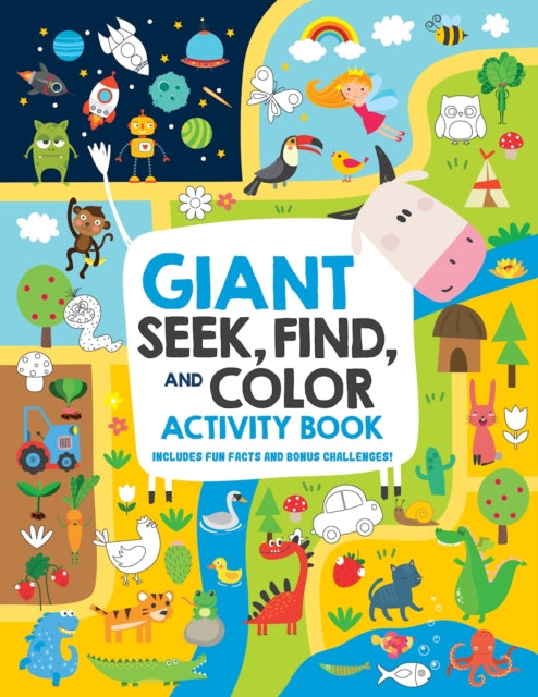 Book cover of: Giant Seek, Find and Color Activity Book. By: Clorophyl Editions
