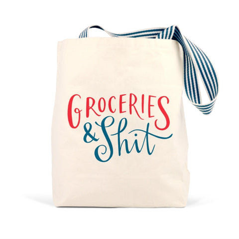 Em & Friends Groceries & Shit Tote Bag