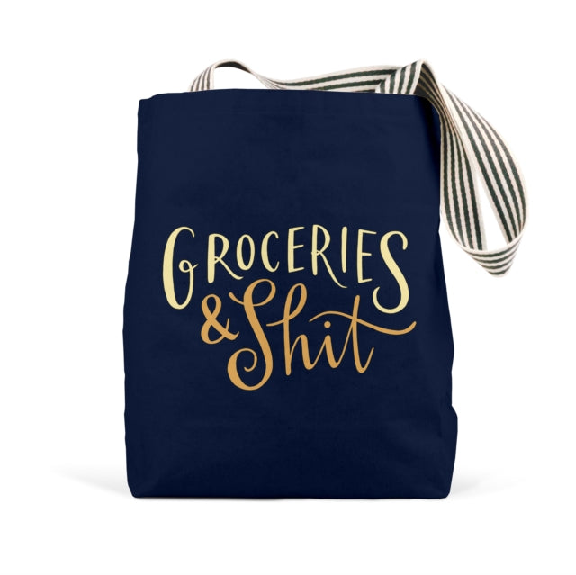 Book cover of: Em & Friends Groceries & Shit (Navy) Tote Bags