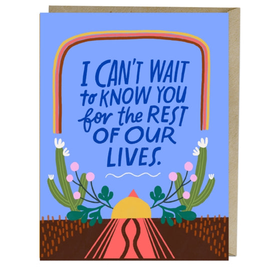 Book cover of: 6-Pack Em & Friends Can't Wait to Know You Card. By: Em & Em & Friends