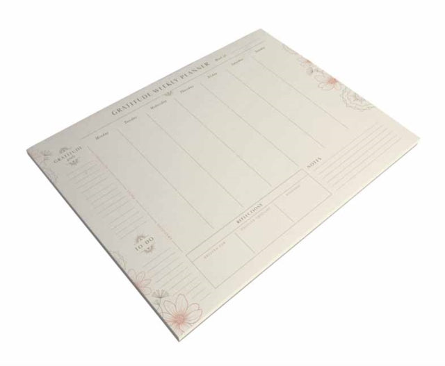 Book cover of: Gratitude Weekly Planner Notepad. By: Insights