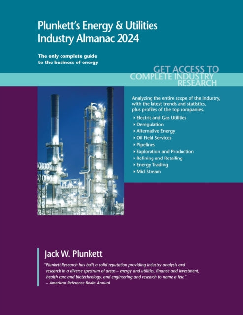 Book cover of: Plunkett's Energy & Utilities Industry Almanac 2024. By: Jack W. Plunkett