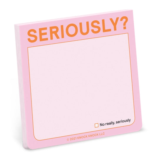 Book cover of: Knock Knock Seriously?! Sticky Note (Pastel Version). By: Knock Knock Knock