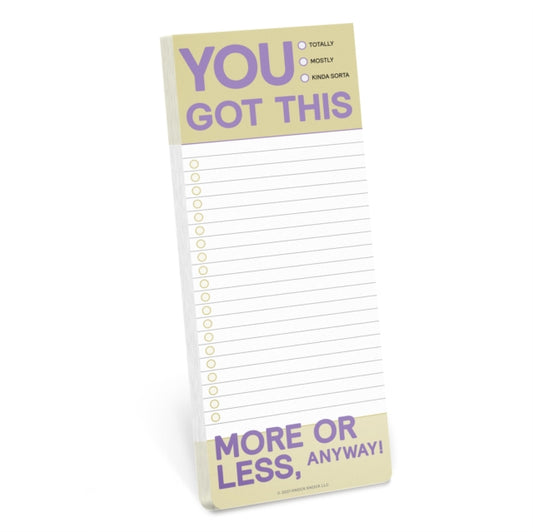 Book cover of: Knock Knock You Got This Make-a-List Pads. By: Knock Knock Knock