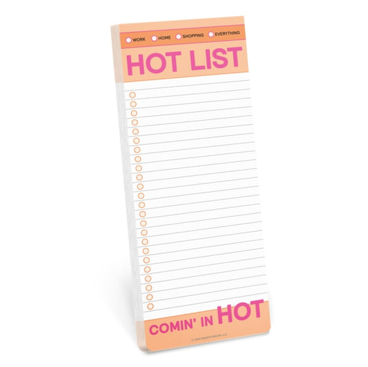 Book cover of: Knock Knock Hot List Make-a-List Pads. By: Knock Knock Knock