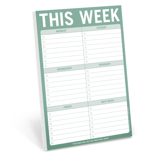 Book cover of: Knock Knock This Week Pad (Green). By: Knock Knock Knock