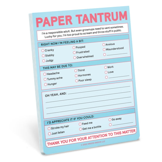 Book cover of: Knock Knock Paper Tantrum Nifty Note Pad (Pastel Version). By: Knock Knock Knock