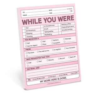 Knock Knock While You Were Nifty Note Pad (Pastel Version)