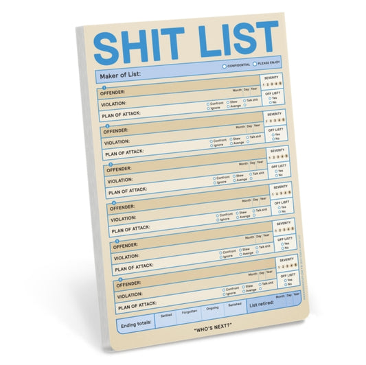 Book cover of: Knock Knock Shit List Pad (Pastel Version). By: Knock Knock Knock