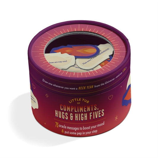 Book cover of: Knock Knock Compliments, Hugs & High Fives Oracle Tub