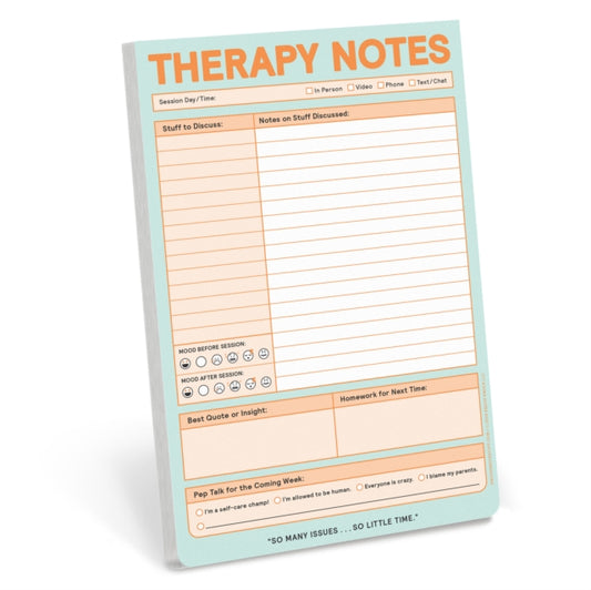 Book cover of: Knock Knock Therapy Notes Pad (Pastel Version)