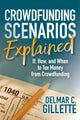 Book cover of: Crowdfunding Scenarios Explained. By: Delmar C. Gillette