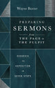 Book cover of: Preparing Sermons from the Page to the Pulpit. By: Wayne Baxter