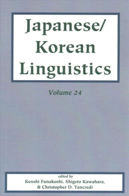 Book cover of: Japanese/Korean Linguistics, Volume 24
