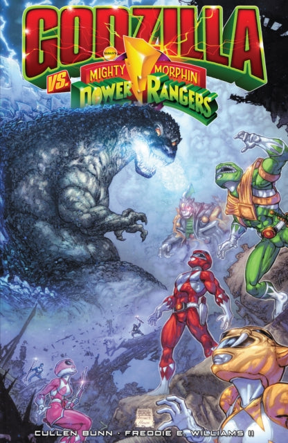 Book cover of: Godzilla Vs. The Mighty Morphin Power Rangers. By: Cullen Bunn