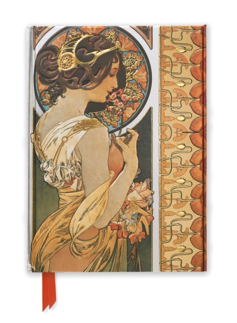 Book cover of: Mucha: Cowslip and Documents Decoratifs (Foiled Journal). By: Flame Tree Studio