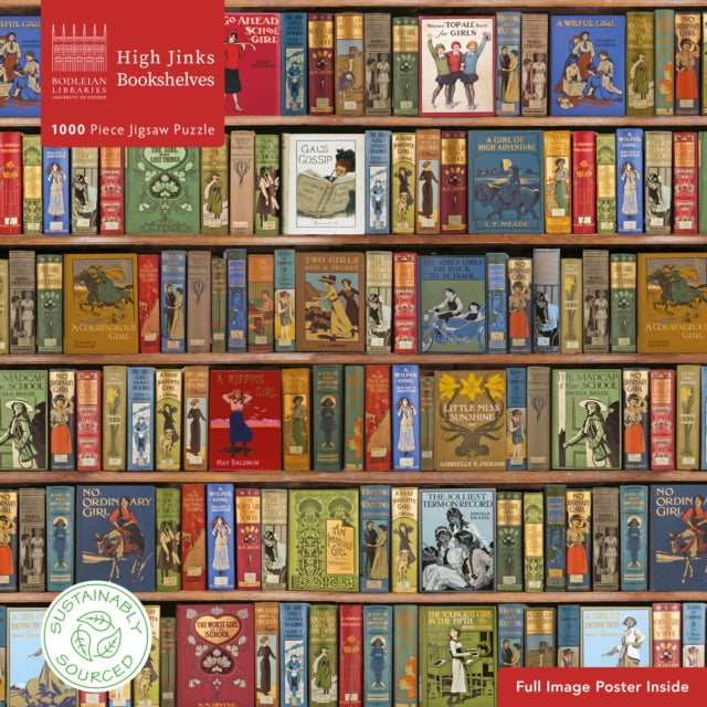 Book cover of: Adult Sustainable Jigsaw Puzzle Bodleian Library: High Jinks Bookshelves. By: Flame Tree Studio