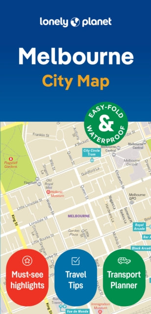 Book cover of: Lonely Planet Melbourne City Map. By: Lonely Planet