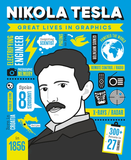 Book cover of: Great Lives in Graphics: Nikola Tesla. By: G. M. C. Editors