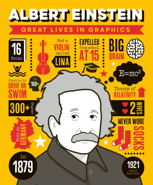 Book cover of: Great Lives in Graphics: Albert Einstein. By: BUTTON BOOKS