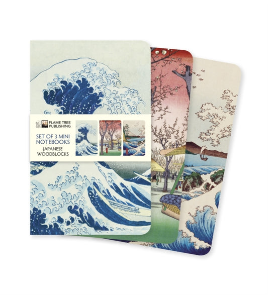 Japanese Woodblocks Set of 3 Mini Notebooks 9781787559103 Flame Tree Studio