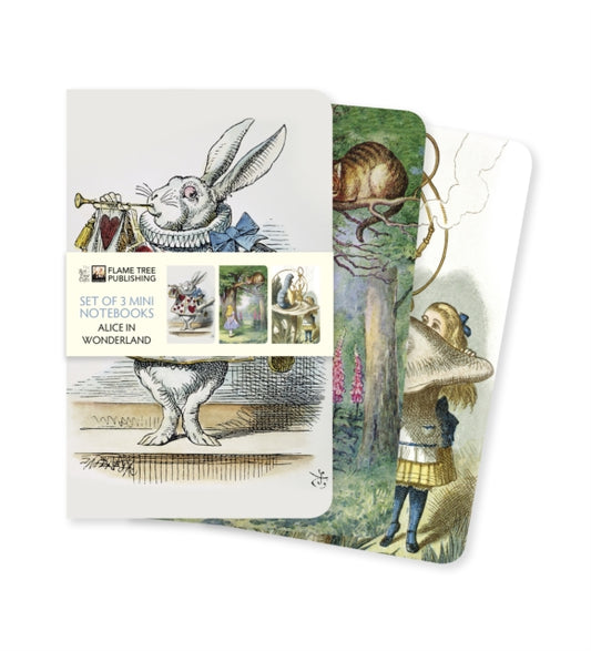 Alice's Adventures in Wonderland Set of 3 Mini Notebooks 9781787559141 Tree Flame