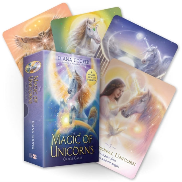 Book cover of: Magic of Unicorns Oracle Cards. By: Diana Cooper