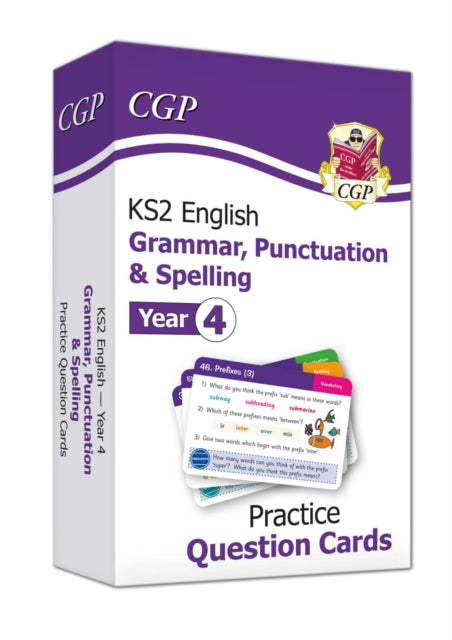 Book cover of: KS2 English Year 4 Practice Question Cards: Grammar, Punctuation & Spelling