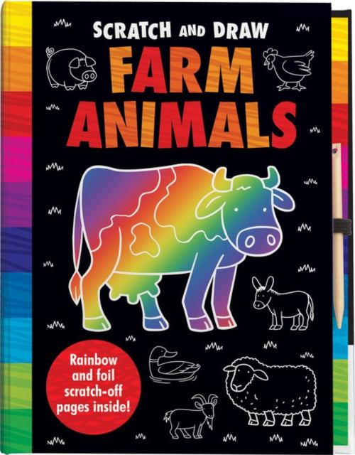 Book cover of: Scratch and Draw Farm Animals - Scratch Art Activity Book. By: Arthur Over