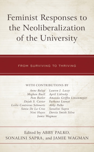 Book cover of: Feminist Responses to the Neoliberalization of the University. By: Abby Palko