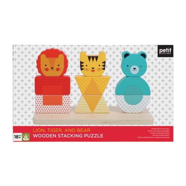 Book cover of: Lion, Tiger, and Bear Wooden Stacking Puzzle
