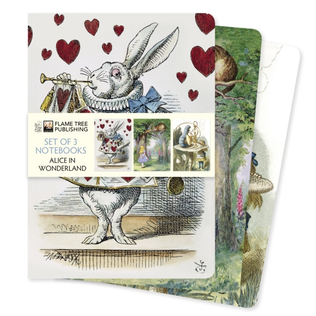 Book cover of: Alice in Wonderland Set of 3 Standard Notebooks. By: Flame Tree Studio