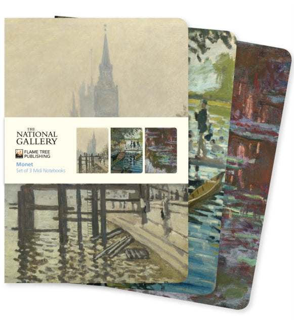 Book cover of: National Gallery: Monet Set of 3 Midi Notebooks. By: Flame Tree Studio