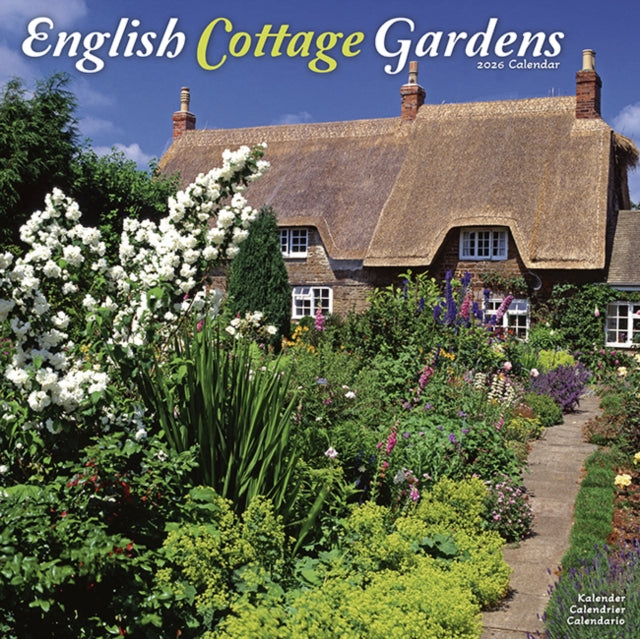 Book cover of: English Gardens Calendar 2026  Square Scenic Wall Calendar - 16 Month