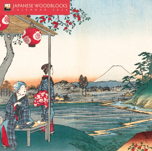 Book cover of: Japanese Woodblocks Mini Wall Calendar 2026 (Art Calendar)
