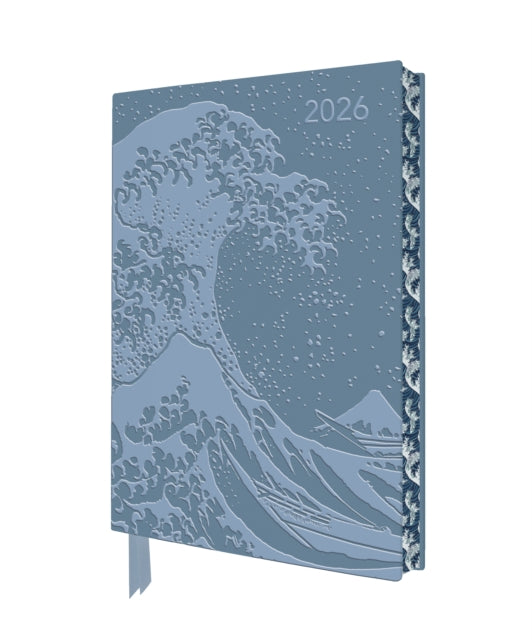 Book cover of: Katsushika Hokusai: The Great Wave 2026 Artisan Art Vegan Leather Diary Planner - Page to View with Notes