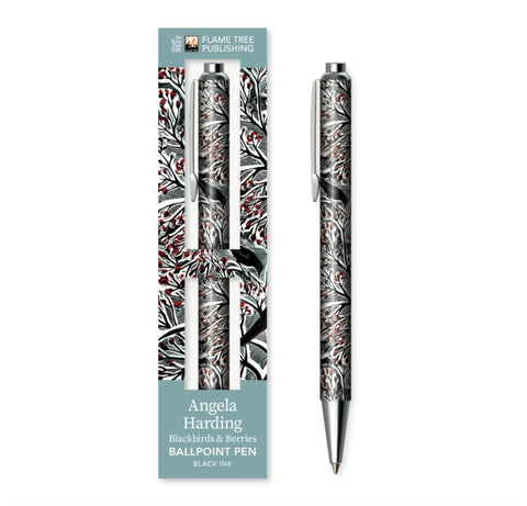 Angela Harding: Blackbirds and Berries Boxed Decorative Ballpoint Pen