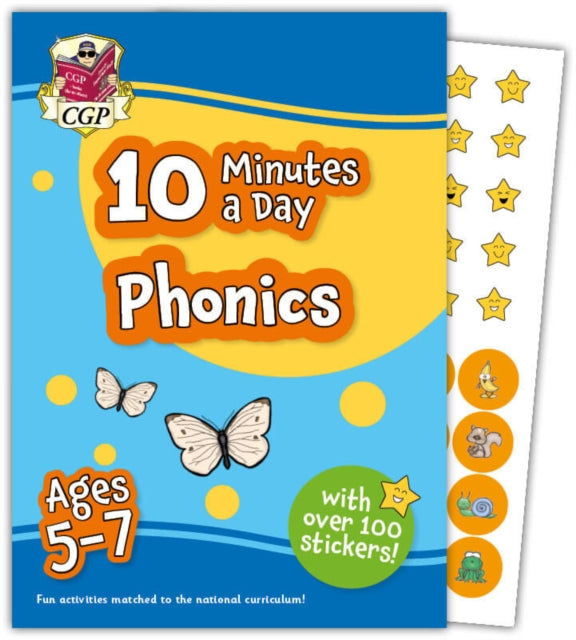 Book cover of: 10 Minutes a Day Phonics for Ages 5-7 (with over 100 stickers)