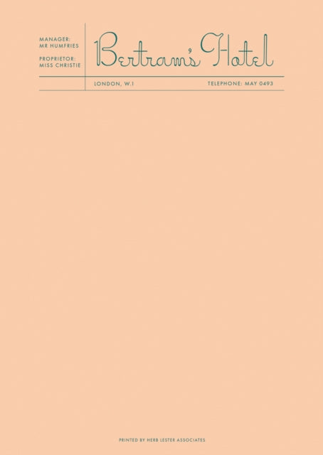 Book cover of: Fictional Hotel Notepads: Bertram's Hotel. By: Herb Lester