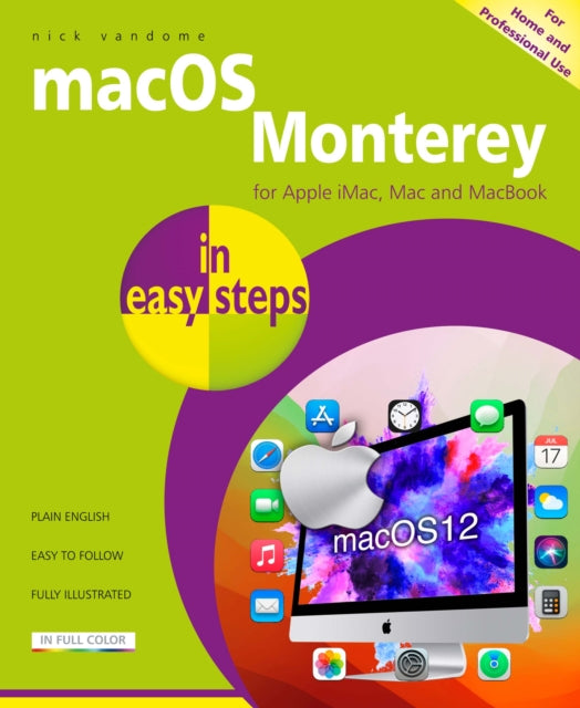 Book cover of: macOS Monterey in easy steps. By: Nick Vandome