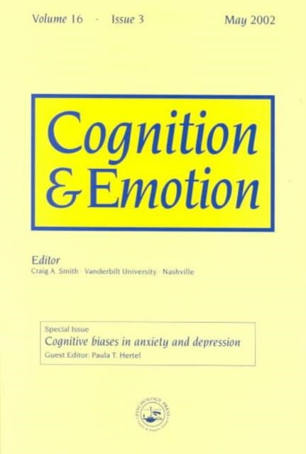 Book cover of: Cognitive Biases in Anxiety and Depression. By: Paula Hertel