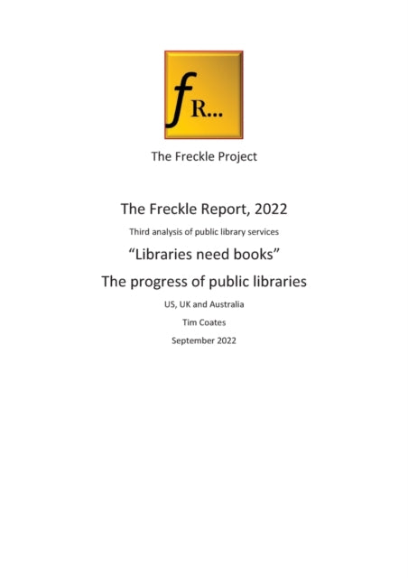 Book cover of: Freckle Report 2022. By: Tim Coates