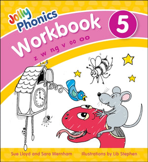Jolly Phonics Workbook 5, in Precursive Letters (British English edition)