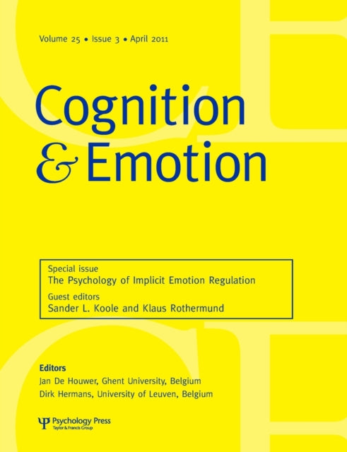 Book cover of: Psychology of Implicit Emotion Regulation. By: Sander L. Koole