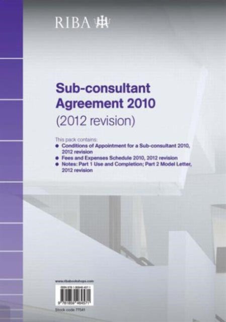 RIBA Sub-consultant Agreement 2010 (2012 Revision)