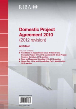 RIBA Domestic Project Agreement 2010 (2012 Revision): Architect (Pack of 10)