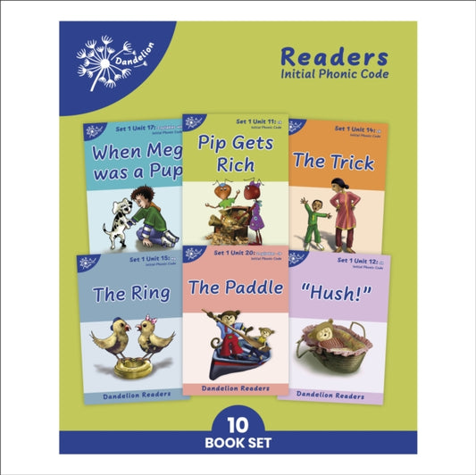 Book cover of: Phonic Books Dandelion Readers Set 1 Units 11-20. By: Phonic Books