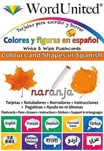 Colours and Shapes in Spanish, Write & Wipe Flashcards 9781911333142 WordUnited